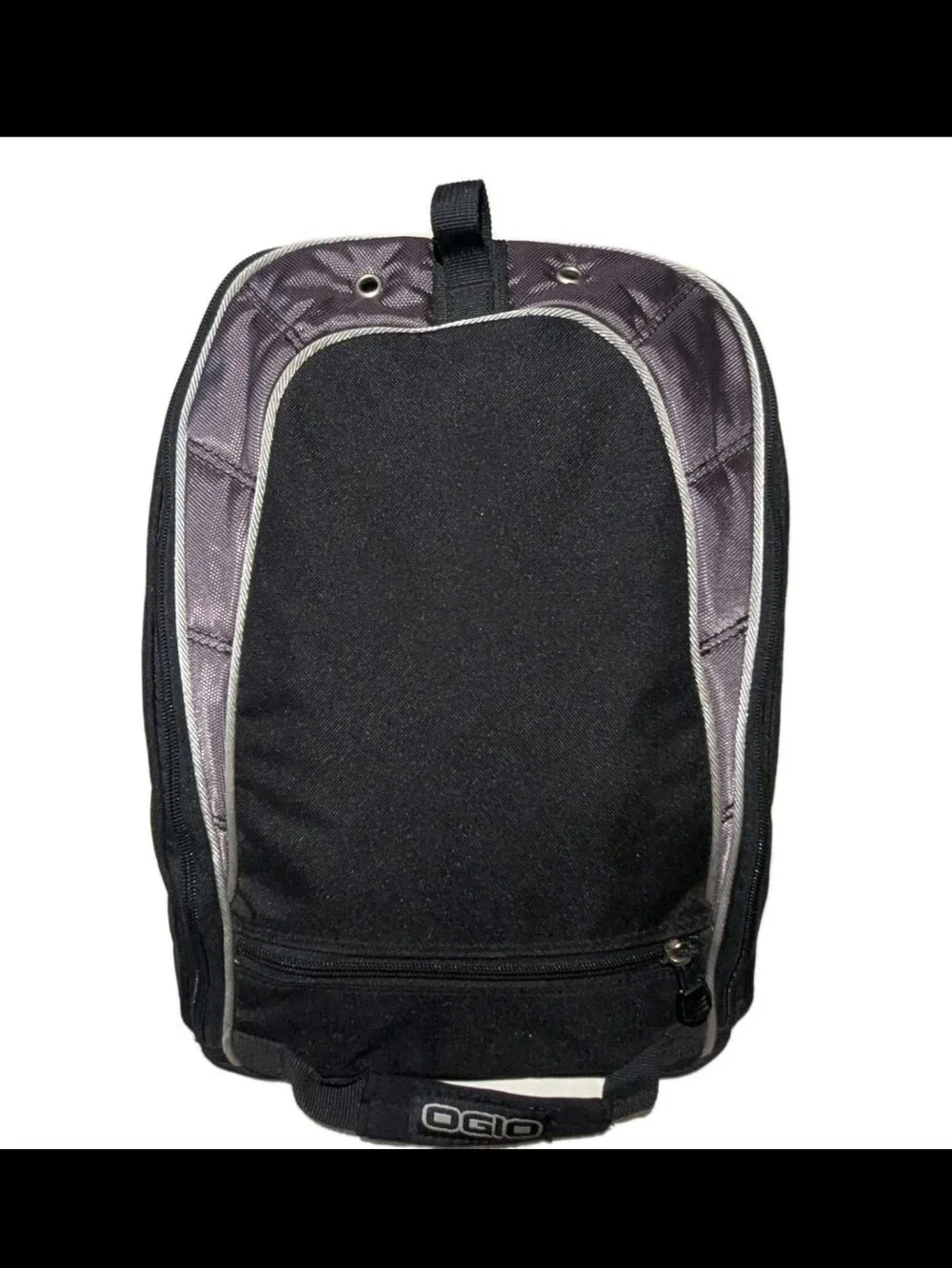 Ogio Golf Shoe Bag Travel Luggage Carry On Black Gray Soft Plaid Lining Padded